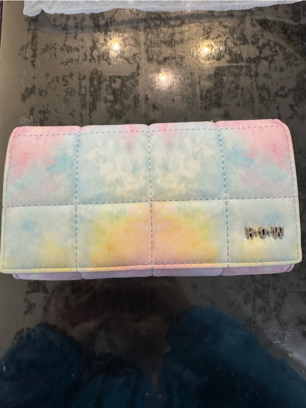 Nordstrom Quilted Pastel Tie-Dye Wallet - Pink, Blue, Yellow